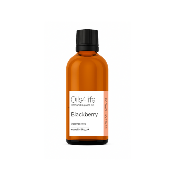 Oils4life Blackberry fragrance oil bottle on a white background