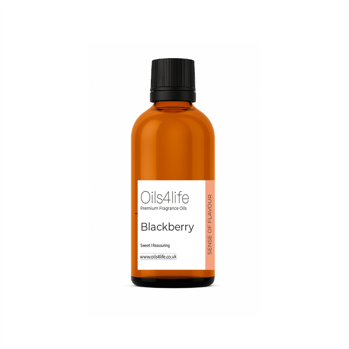 Oils4life Blackberry fragrance oil bottle on a white background