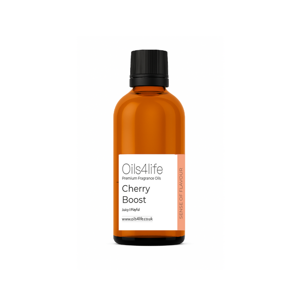 Oils4life Cherry Boost fragrance oil bottle on a white background