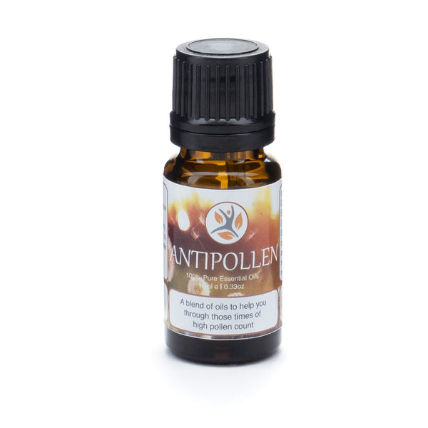 Antipollens essential oil bottle on a white background