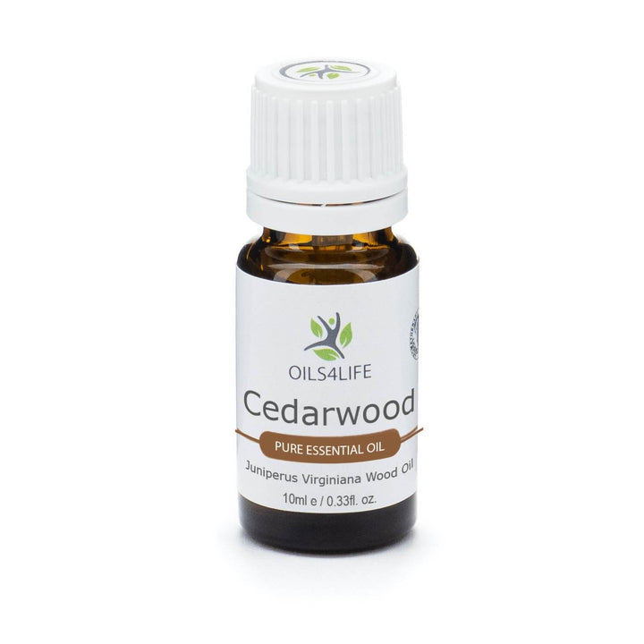 Cedarwood Virginian essential oil bottle with cedar cones – Oils4life pure Juniperus virginiana oil