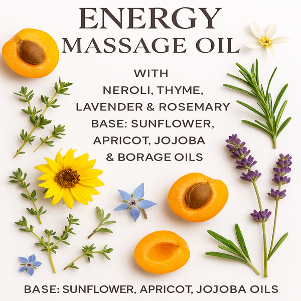 infographic for energy massage oil