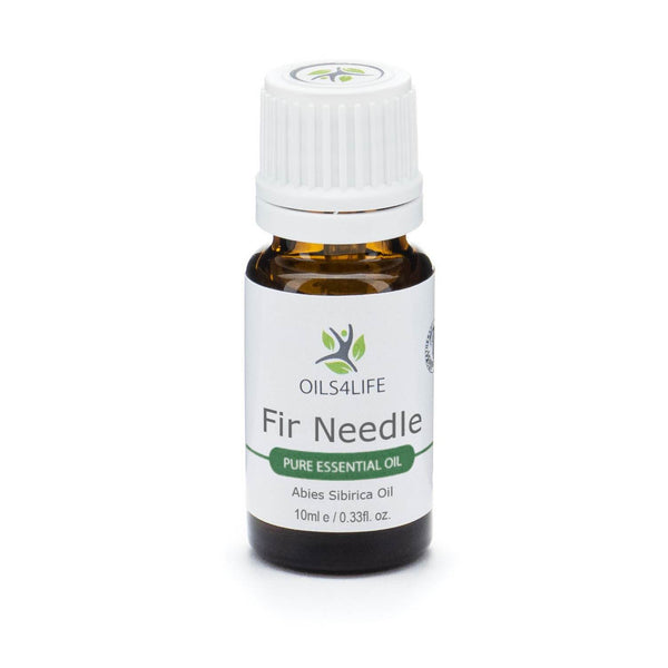 Fir Needle essential oil bottle with pine needles and cones – Oils4life pure Abies sibirica oil.