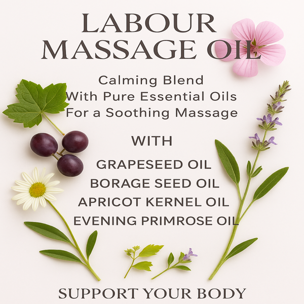 infographic for labour massage oil