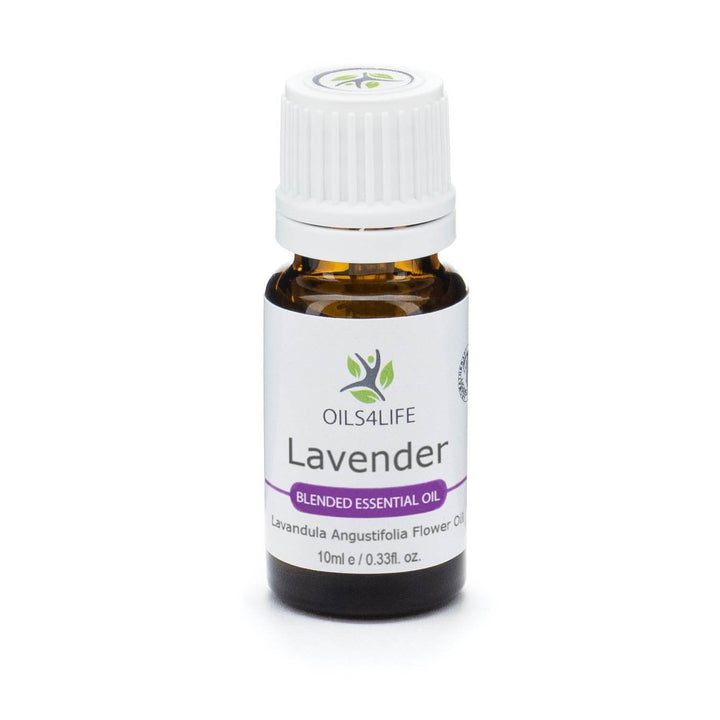 Lavender 40/42 essential oil bottle with lavender flowers – Oils4life pure Lavandula angustifolia oil