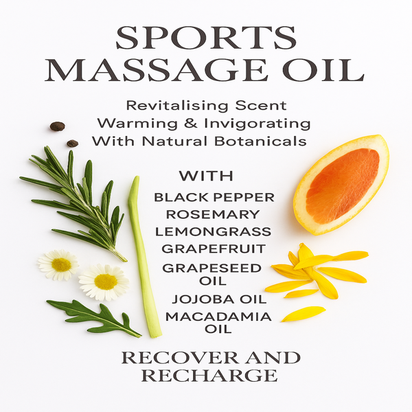 infogram for sports massage oil ingredients