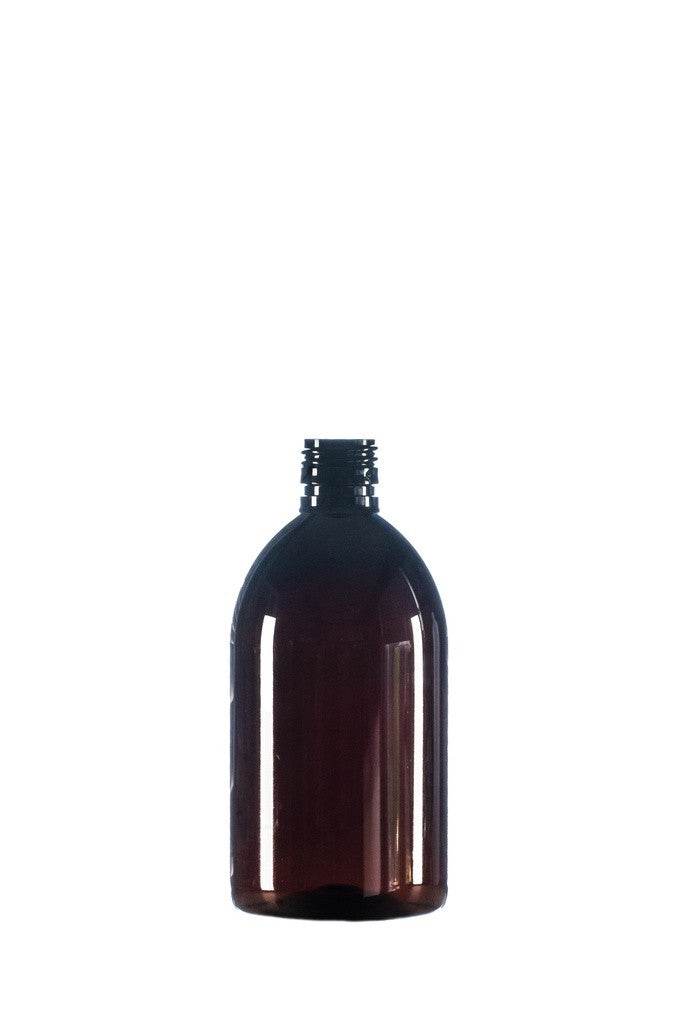 500ml Amber PET Sirop Bottle, 28mm ROPP Neck - Oils4Life