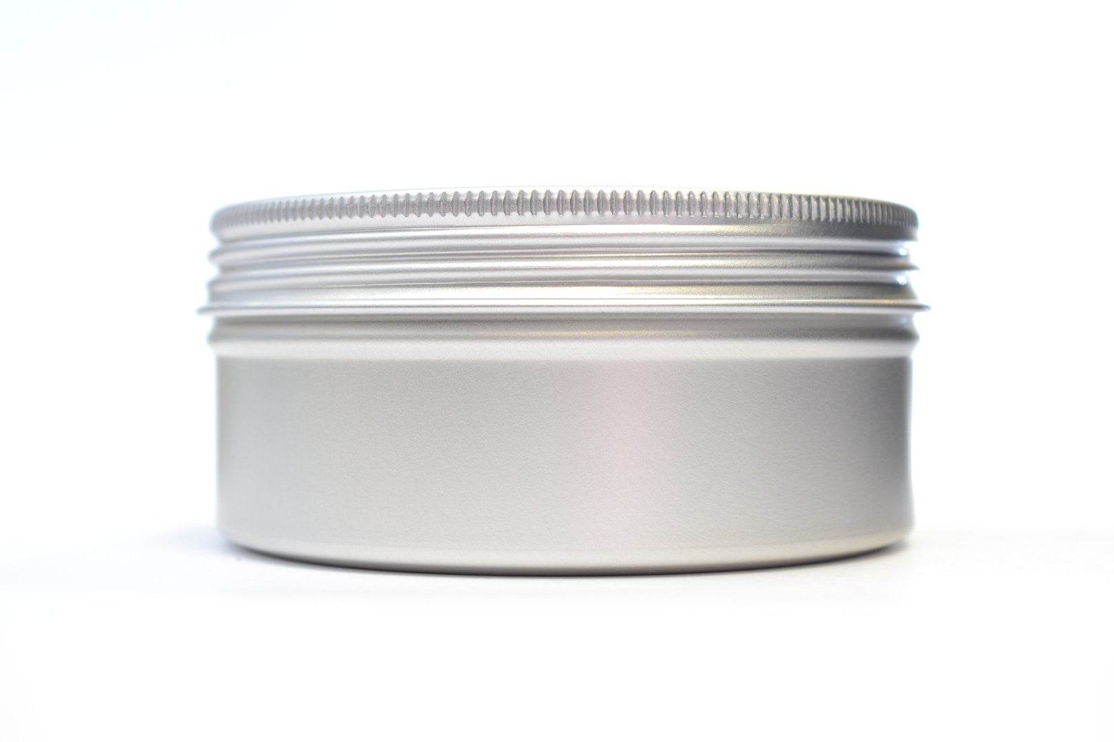 50ml Brushed Aluminium Softline Jar Base & 90mm Lid, EPE Lined – Oils4Life
